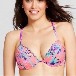 Neon pink bikini top